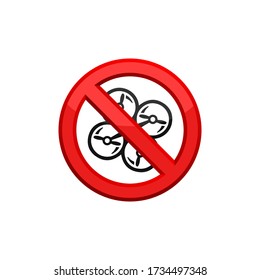 Flüge mit Drohne sind verboten. Kein Drohnenzeichen. Kein Drohnenikon im trendigen Design-Vector EPS 10
