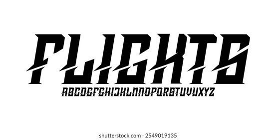 Flights, Sport Modern Italic Alphabet Font. Typography urban style fonts for technology, digital, movie logo design. vector illustration
