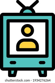 icono de línea de color de vector de flim