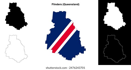 Flinders (Queensland) outline map set