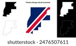 Flinders Ranges (South Australia) outline map set