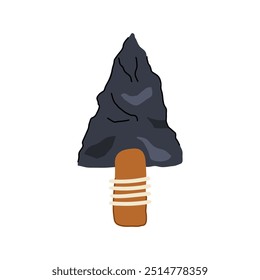 Pfeilspitzen-Cartoon. Steinwerkzeug, Jagdwaffe, indigene Archäologie flint Pfeilspitze Zeichen. einzelne Symbol, Vektorgrafik
