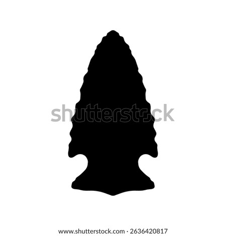 Flint arrowhead silhouette vector flat illustration design.