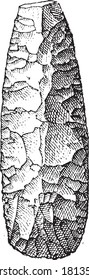 Flint ax prepared for polishing, From the Dictionary of Word and Things, 1888.