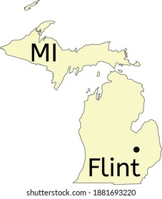 Flint City Location On Michigan Map