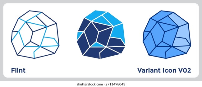 Das Flint-Symbol unterstützt primitive Grafiken zum Starten von Feuer und zum Erstellen von Fähigkeiten im Freien. Blau, Flachblau, Dualtone-Stil.
