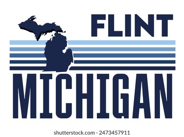 flint michigan on white background