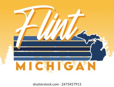 flint michigan on yellow background