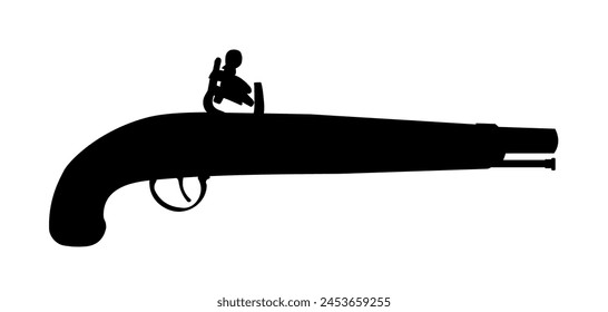 Flintlock Pistole Silhouette - Vektorillustration	