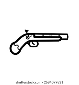Linha de pistola flintlock - ícone de vetor