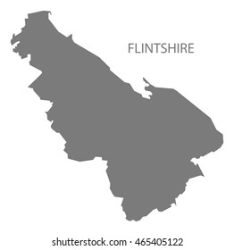 Flintshire Wales Map grey