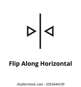 Flip along Horizontal Line Icon