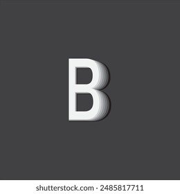 Flip alphabet B logo. 3d letter illustration. typography logo which used sans serif font. shiny, shadow and charcoal background. typographical abstract logo. creative idea logo. texture and background