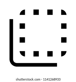 Flip to back button glyph icon. Silhouette symbol. Negative space. Vector isolated illustration