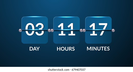 Flip Blue Countdown Timer Violet Design Stock Vector (Royalty Free ...