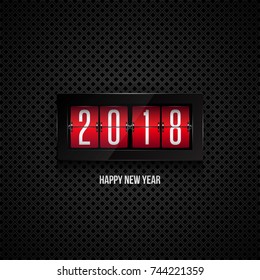 Flip board clock 2018. Happy new year concept