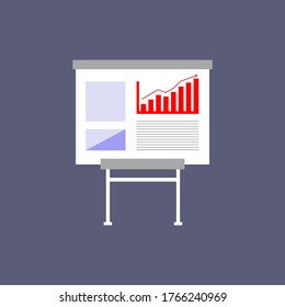 Flip board diagram, economy economy, project presentation vector illustration
