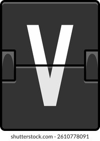 Flip Board Letter Vector Element Alphabet V