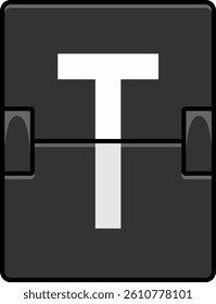 Flip Board Letter Vector Element Alphabet T