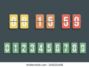 Flip board under constuction page. Colorful plates. Flat style with different colors. Flip counter.