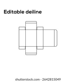 flip box deiline, box deiline, deiline template, Custom deiline, Box Die Cut 