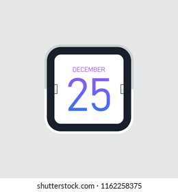 Flip calendar icon flat design with long shadow, vector illustration