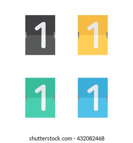 Flip calendar. scoreboard numbers 1.