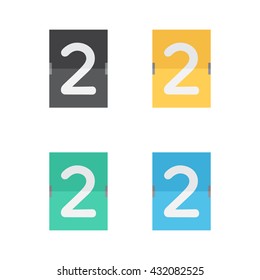 Flip calendar. scoreboard numbers 2.