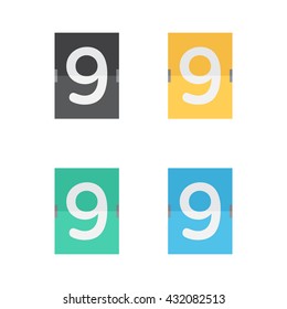 Flip calendar. scoreboard numbers 9.