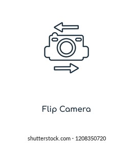 Flip Camera concept line icon. Linear Flip Camera concept outline symbol design. This simple element illustration can be used for web and mobile UI/UX.