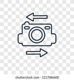 Flip Camera concept vector linear icon isolated on transparent background, Flip Camera concept transparency concept in outline style