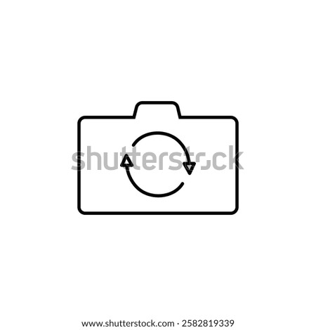 Flip camera icon Flat isolated outline sign