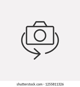 Flip camera icon isolated on background. Photography symbol modern, simple, vector, icon for website design, mobile app, ui. Vector Illustration