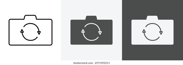 Flip camera icon set vector art