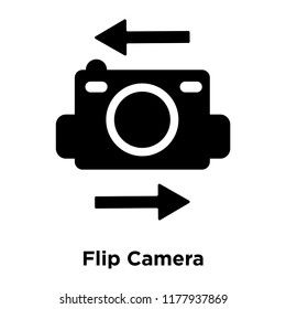 Flip Camera icon vector isolated on white background, logo concept of Flip Camera sign on transparent background, filled black symbol