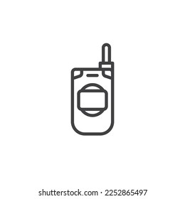 Flippen Sie das Symbol der Telefonleitung. lineares Stilzeichen für mobiles Konzept und Webdesign. Umriss-Vektorsymbol für Handy-Umrisse. Symbol, Logo-Abbildung. Vektorgrafik