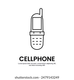 Flip Cellular Thin Outline Icon Vektorgrafik Design Gut für Web oder mobiles App