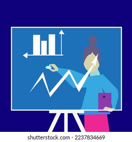  Flip chart diagrams and graphics vector illustration