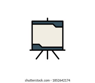 Flip chart flat icon. Single high quality outline symbol for web design or mobile app.  Busines presentaion thin line signs for design logo, visit card, etc. Outline pictogram EPS10