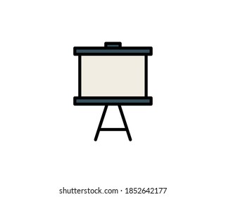 Flip chart flat icon. Single high quality outline symbol for web design or mobile app.  Busines presentaion thin line signs for design logo, visit card, etc. Outline pictogram EPS10