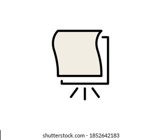 Flip chart flat icon. Single high quality outline symbol for web design or mobile app.  Busines presentaion thin line signs for design logo, visit card, etc. Outline pictogram EPS10