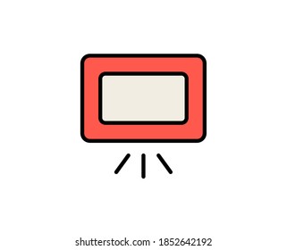 Flip chart flat icon. Single high quality outline symbol for web design or mobile app.  Busines presentaion thin line signs for design logo, visit card, etc. Outline pictogram EPS10