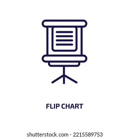 flip chart icon from education collection. Thin linear flip chart, flip, business outline icon isolated on white background. Line vector flip chart sign, symbol for web and mobile