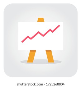 Flip Chart Icon Flat Vector