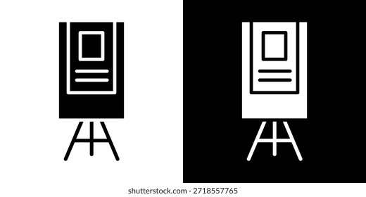 Flipchart-Symbol, Vektorgrafik - Vektorsymbole mit schwarzem Stil in hoher Qualität