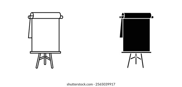 Flip chart icons in outline and fill. vector illustration for ui.