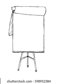 Flip chart isolated on white background. Sketch. Vector