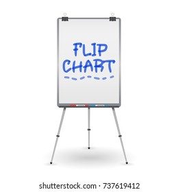 Flip Chart Isolated Vector. Blank Sheet Of Paper On a Tripod. Isolated Illustration

