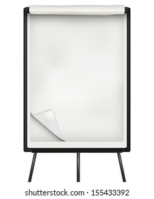 Flip Chart  Paper And Board Over White Background