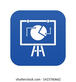 Flip chart with statistics icon digital blue for any design isolated on white vector illustration